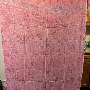 BEAUTIFUL PAREO | Sarong,Beach Cover-up, Scarf Shawl Wrap Pink& Blue 100% Rayon